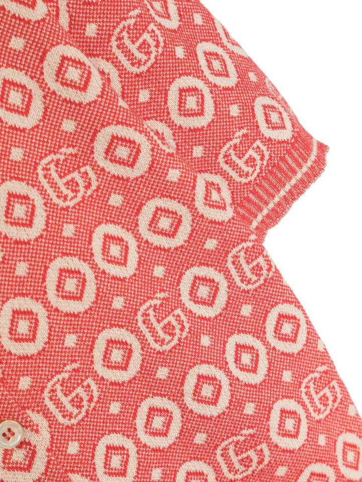 Cardigan rosso/beige bambina