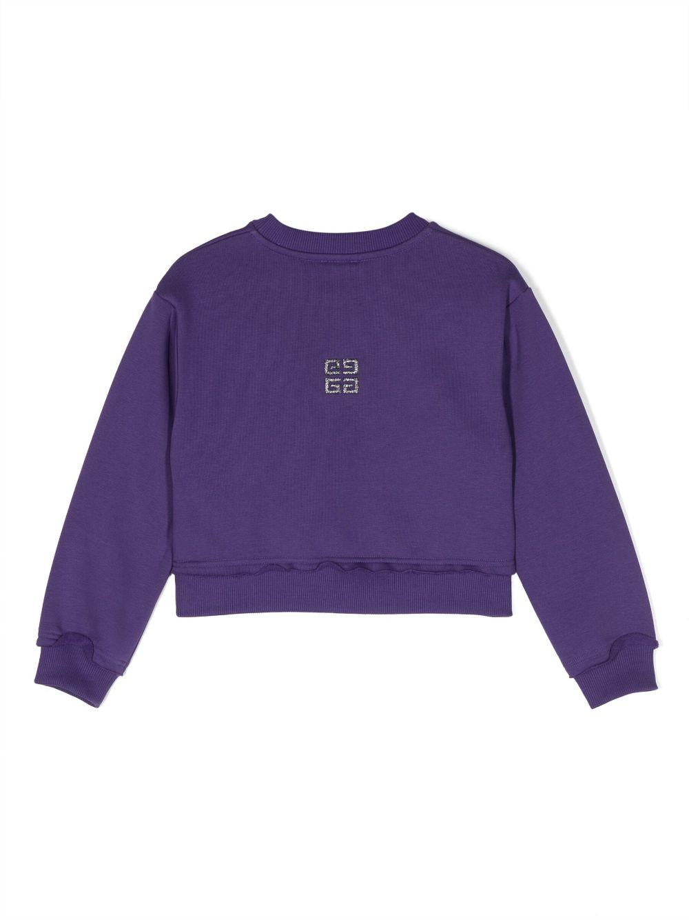 Felpa viola bambina con stampa<BR/> H15346 91C Givenchy Kids 
