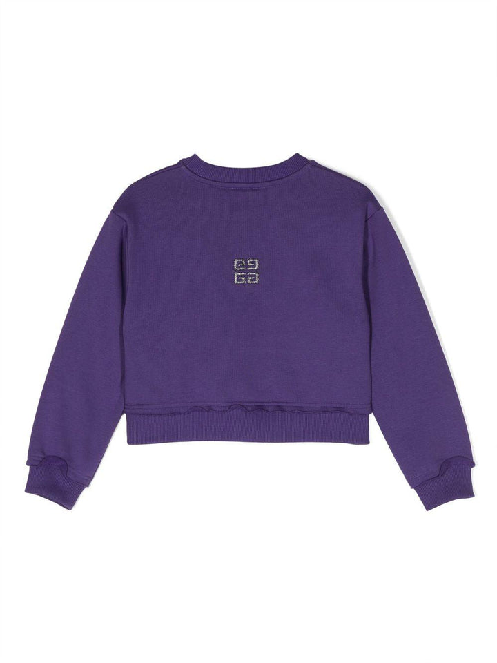 Felpa viola bambina con stampa<BR/> H15346 91C Givenchy Kids 