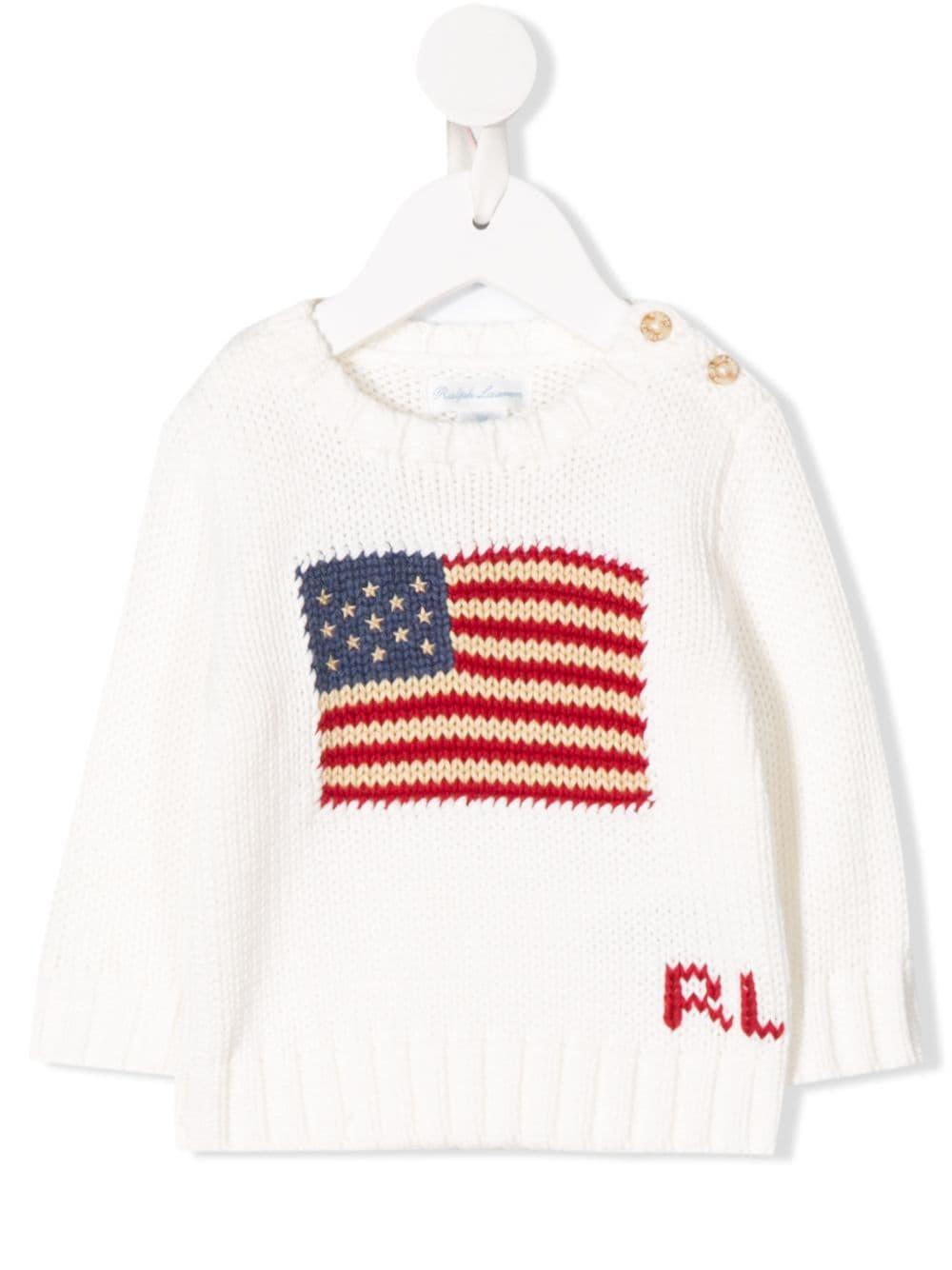 Maglione bianco neonato 320668285 006 RALPH LAUREN KIDS 