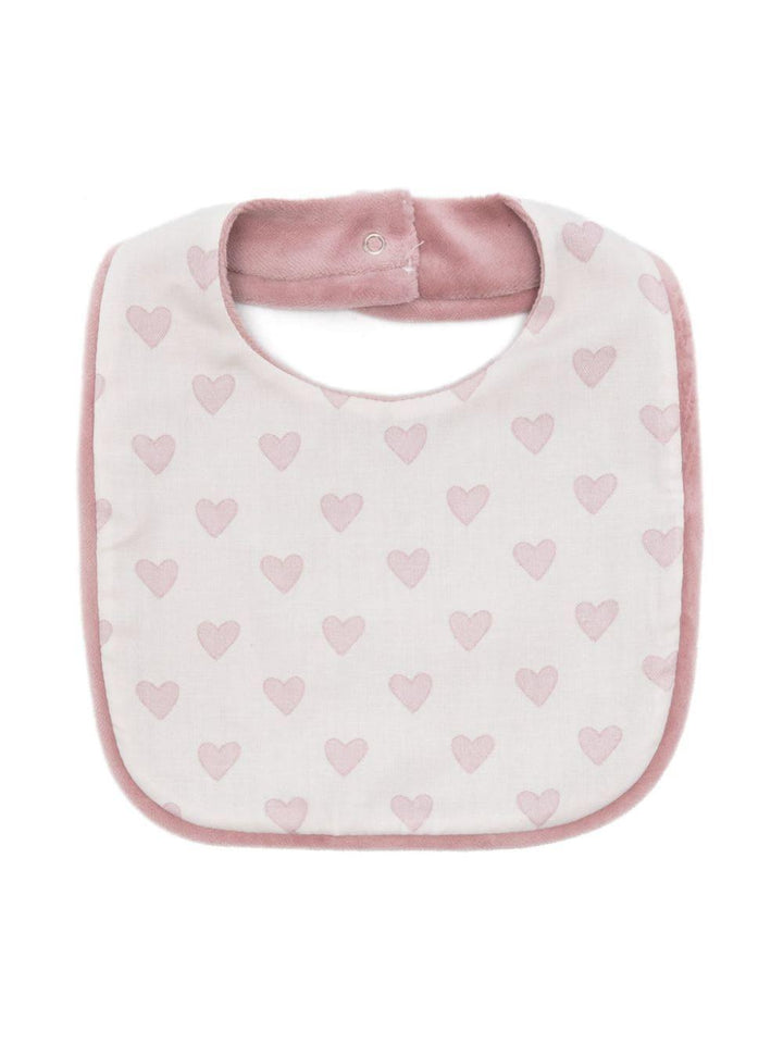 Bavetta bianco/rosa neonato unisex