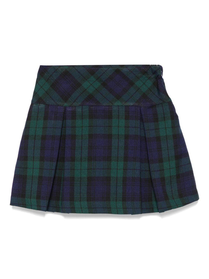 gonna a quadri verde/blu bambina