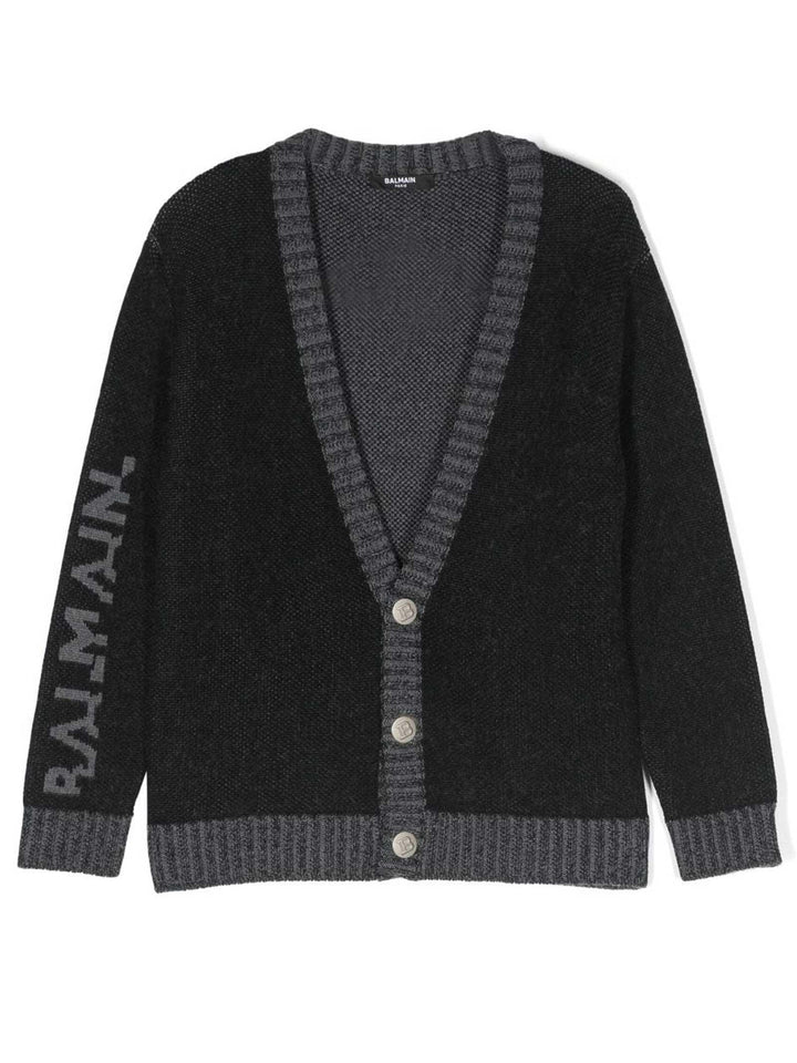 Cardigan nero e grigio bambino