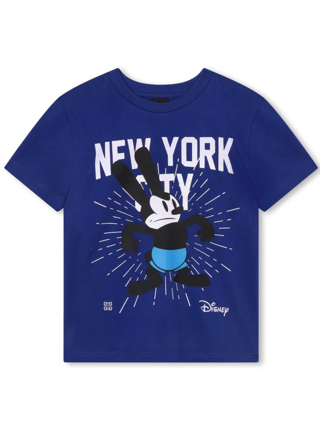 T-shirt blu bambino con stampa<BR/> H25454 841 Givenchy Kids 