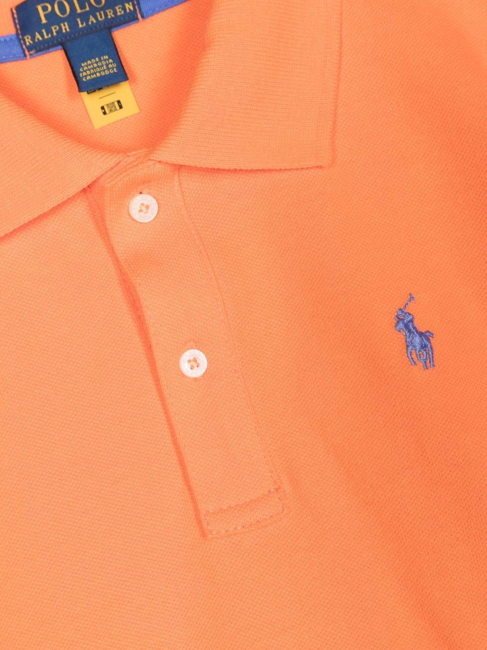 Polo arancione bambina con logo