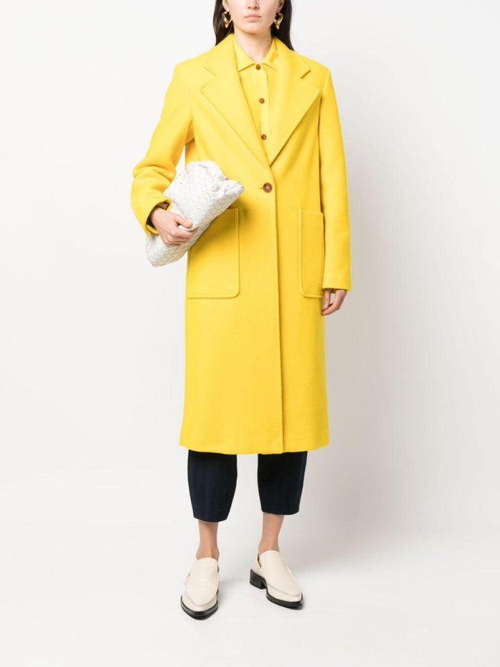 Cappotto monopetto giallo canarino donna