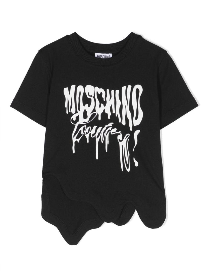 T-shirt colore nero bambina con stampa