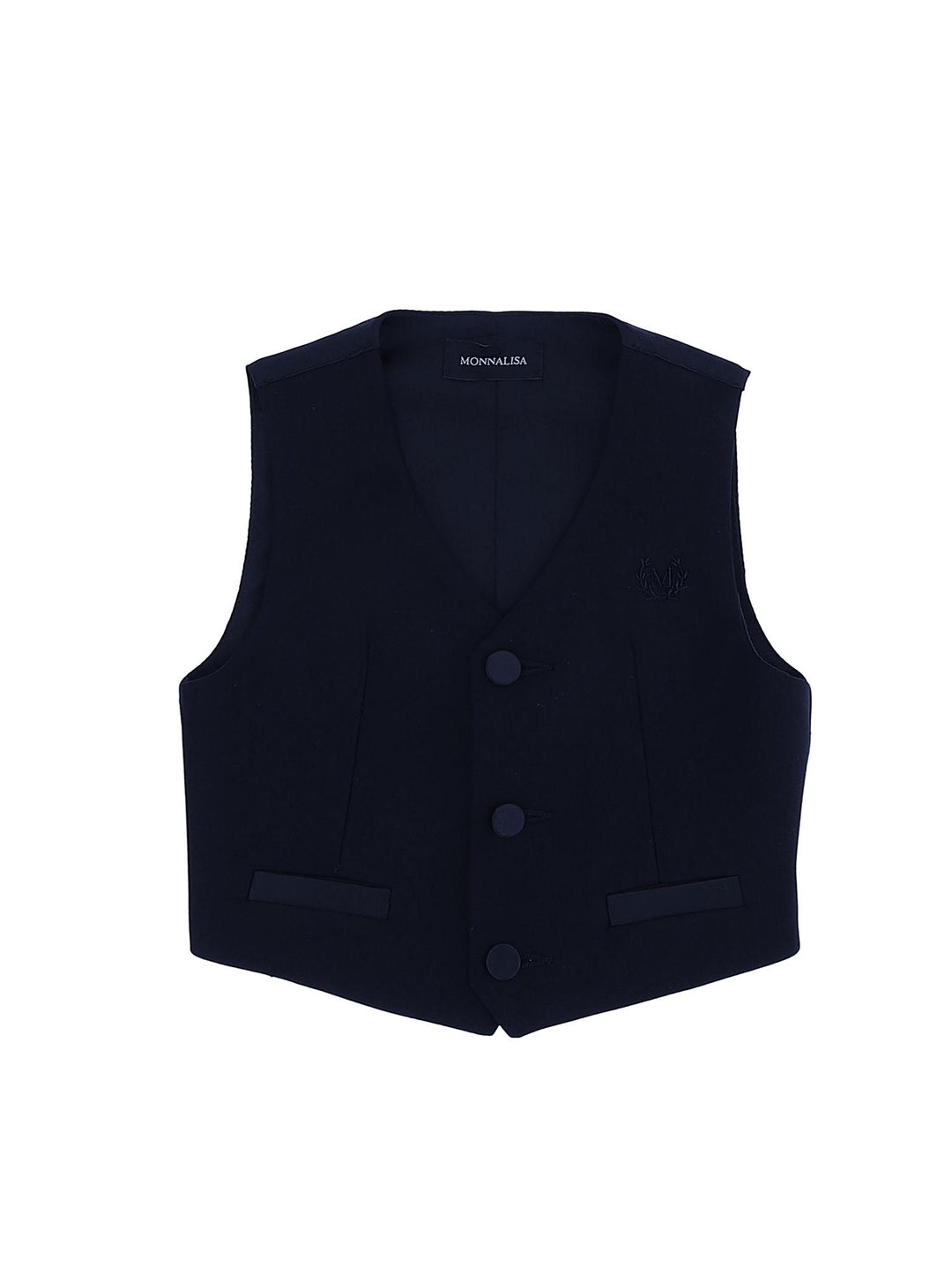 Gilet blu bambino con logo 25B2002354 056S Monnalisa kids 