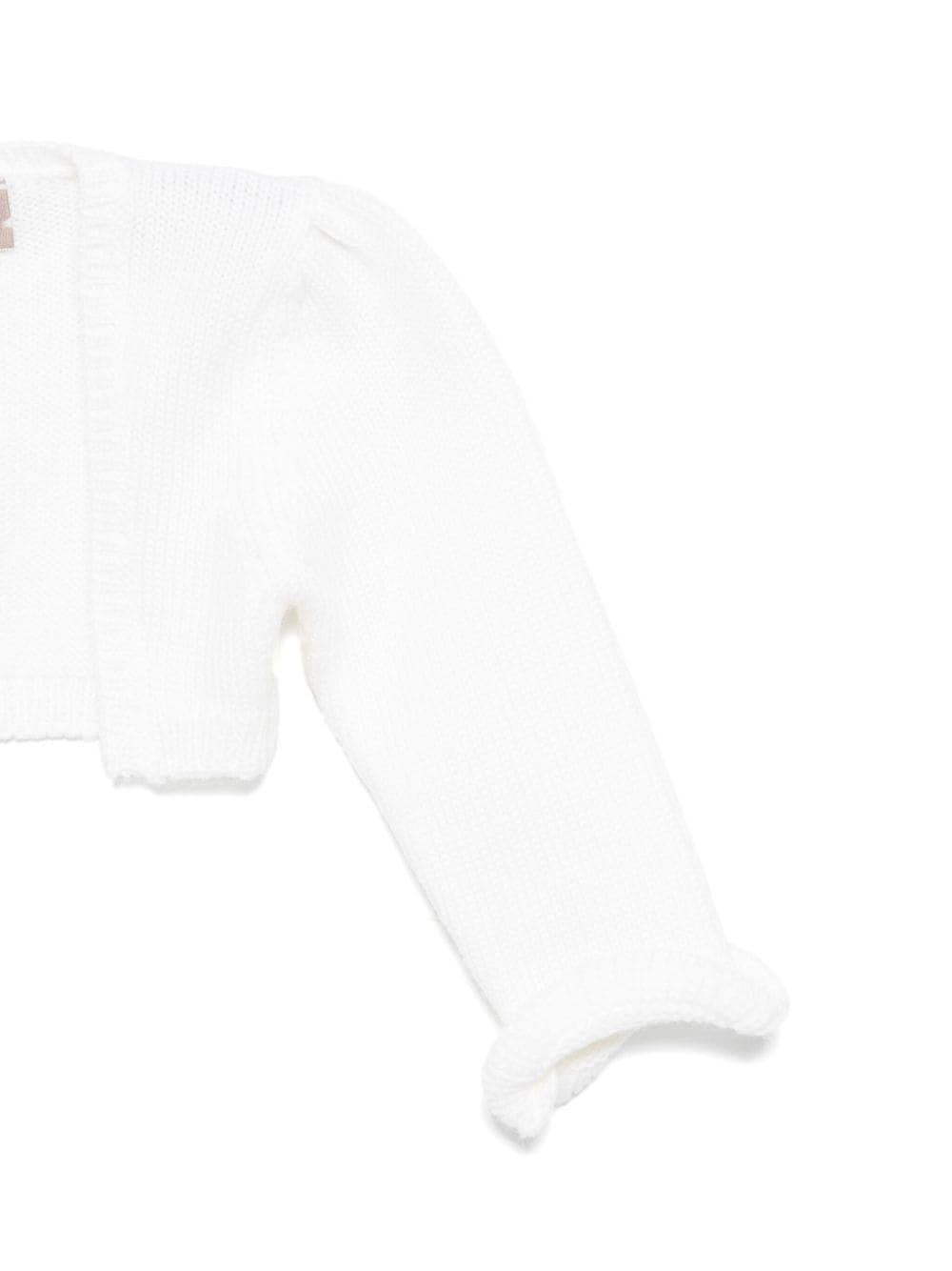 Cardigan bianco avorio neonata
