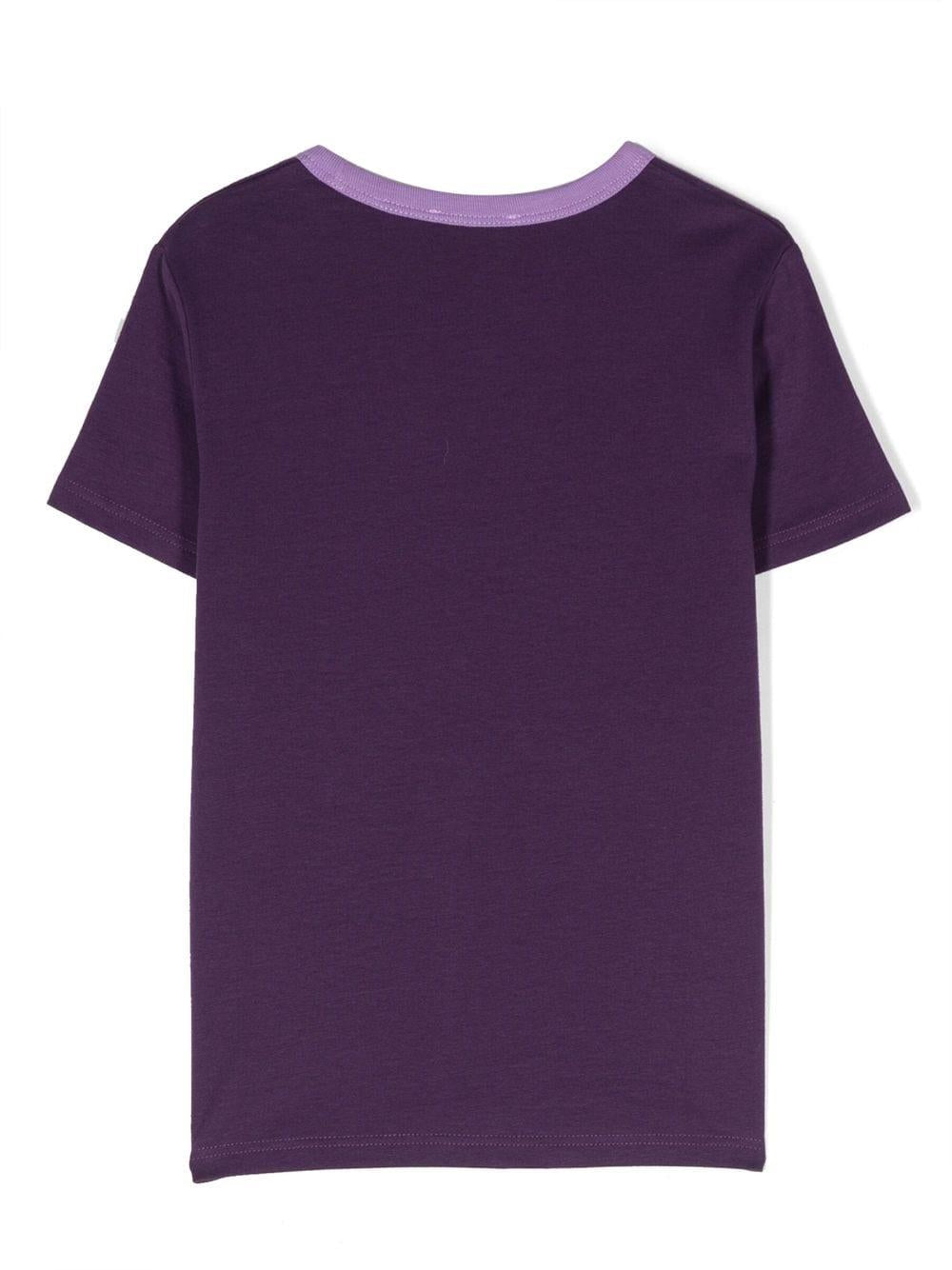 T-shirt viola bambina con applicazioni W15669 923 Marc Jacobs Kids 