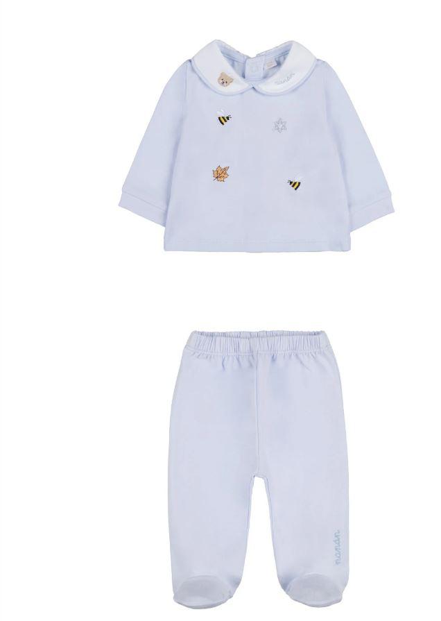 tutina 2pz celeste neonato I25003 AZZURRO Nanan 