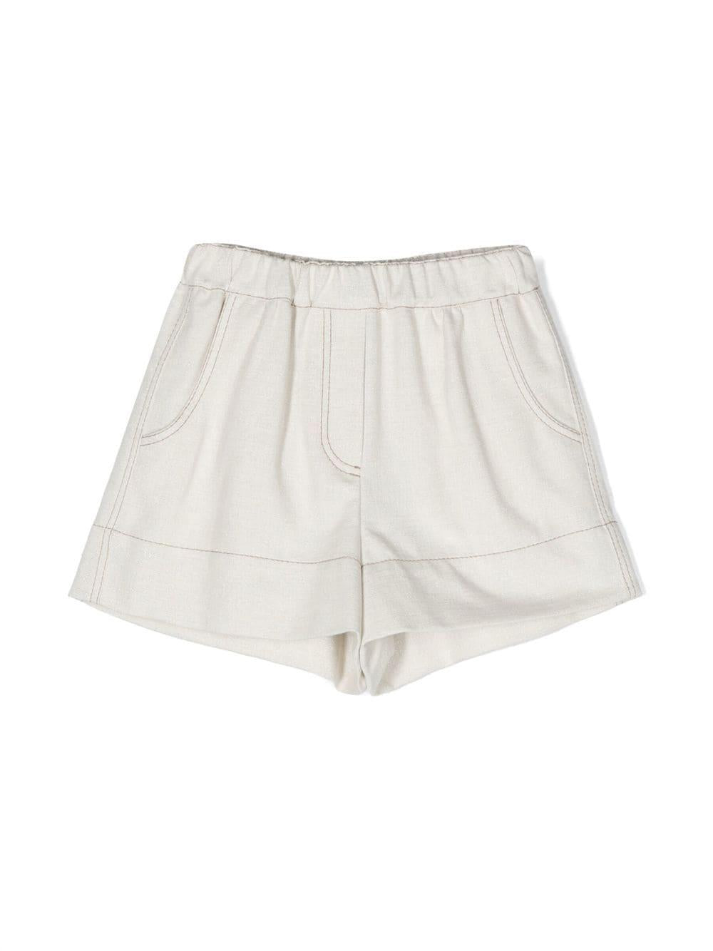 Shorts bianco bambina
