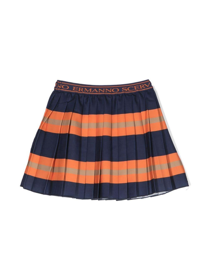 Gonna a righe multicolor bambina con logo