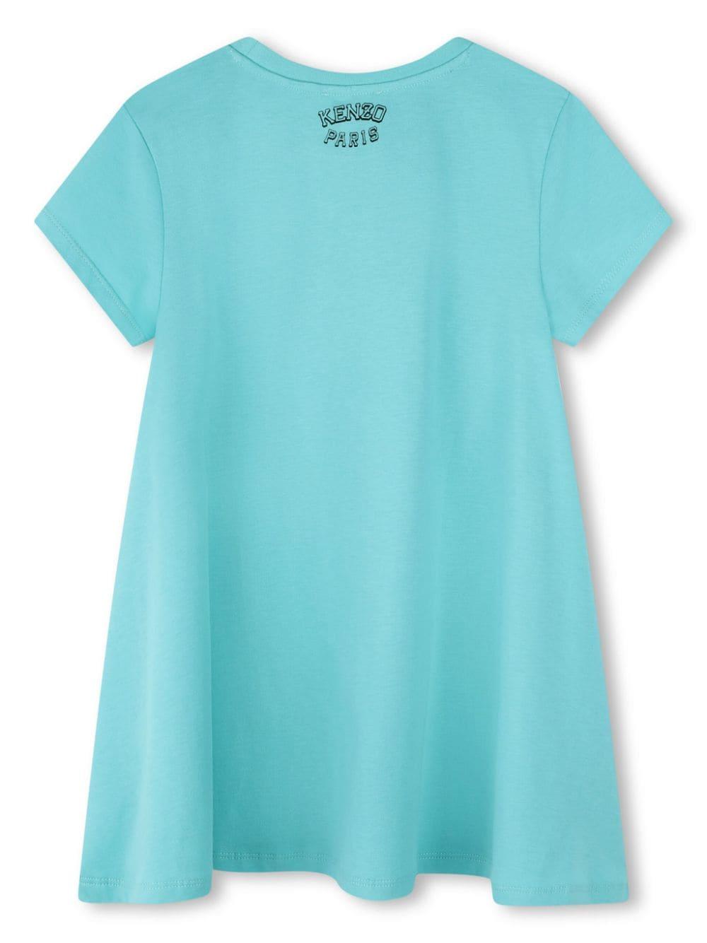 Felpa turchese bambina K60832 751 KENZO KIDS 