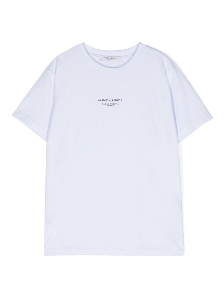 T-shirt bianca bambino con stampa