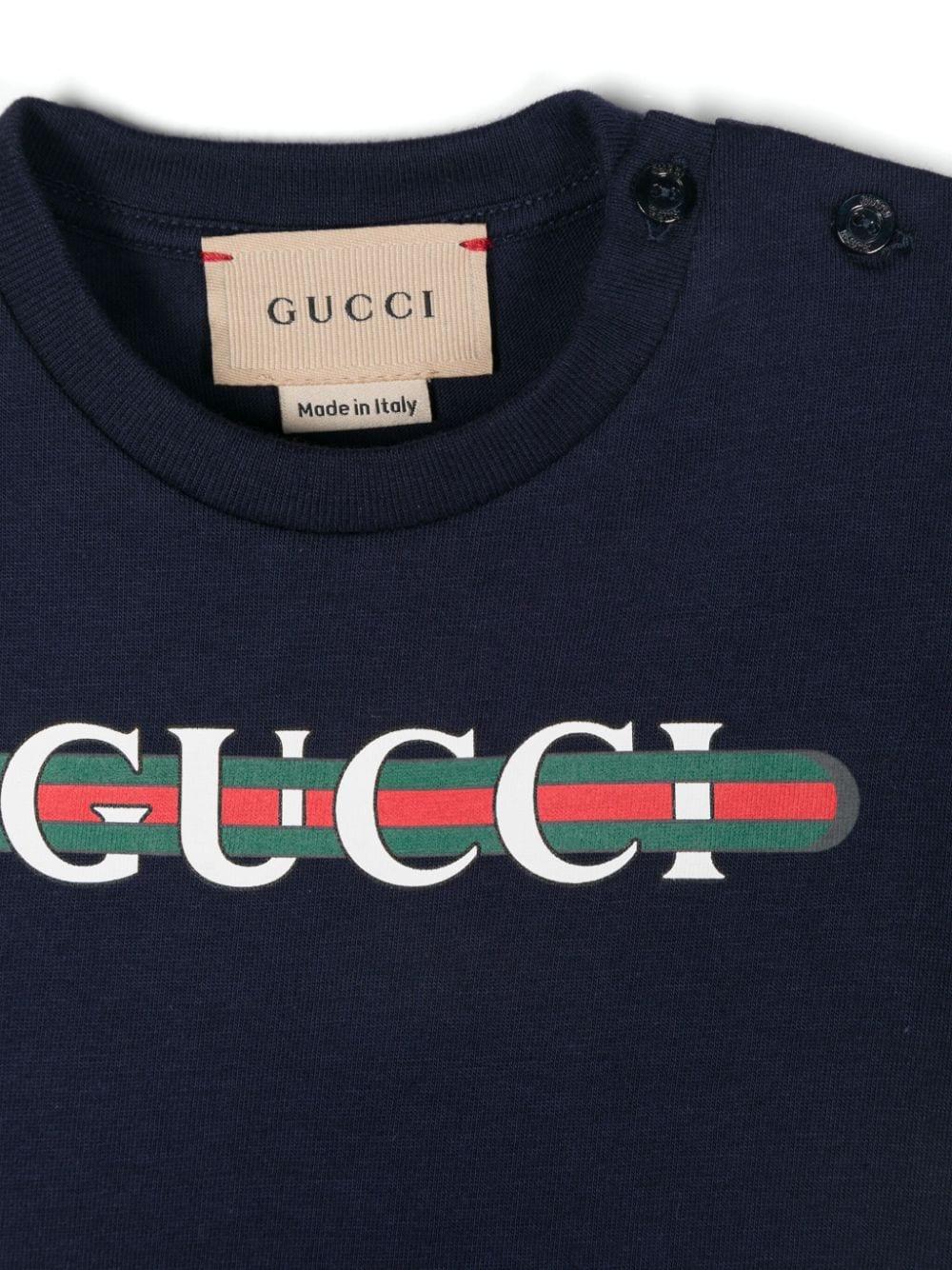 T-shirt blu navy neonato 548034XJGPI 4392 GUCCI KIDS 