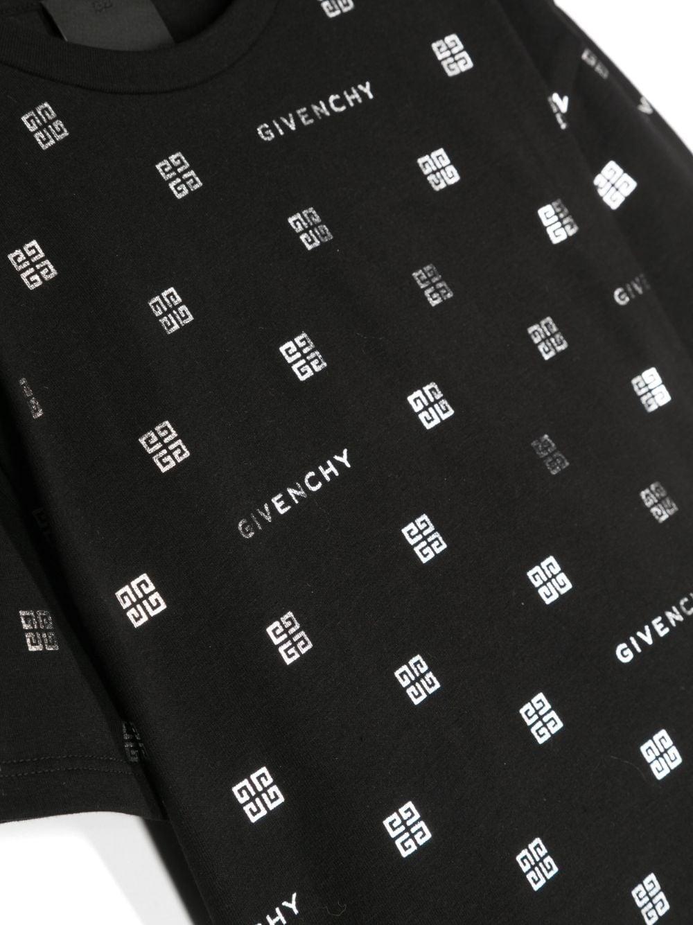 T-shirt nera bambina con stampa bianca H15344 09B Givenchy Kids 