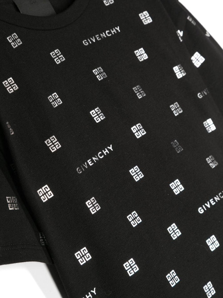 T-shirt nera bambina con stampa bianca H15344 09B Givenchy Kids 