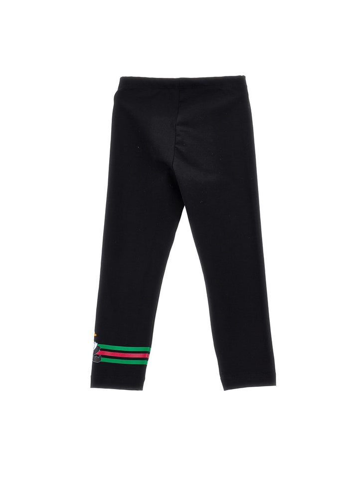 Leggings neri bambina con stampa 'Duffy Duck' 11B4172201 0050 Monnalisa kids 