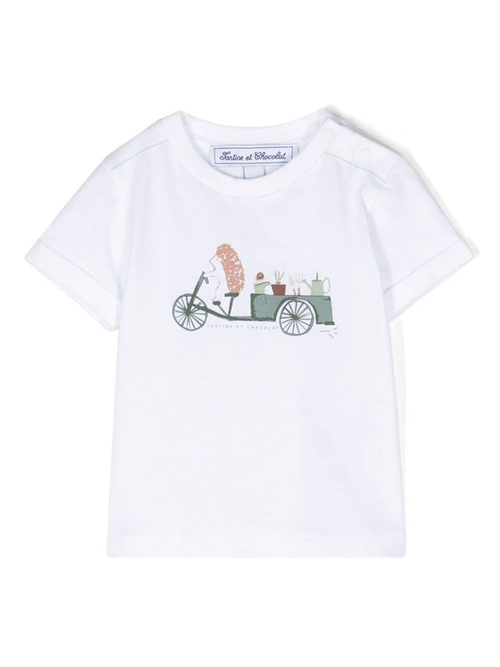 T-shirt bianca neonato