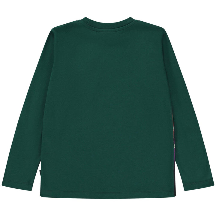 Felpa verde bambino con stampa frontale