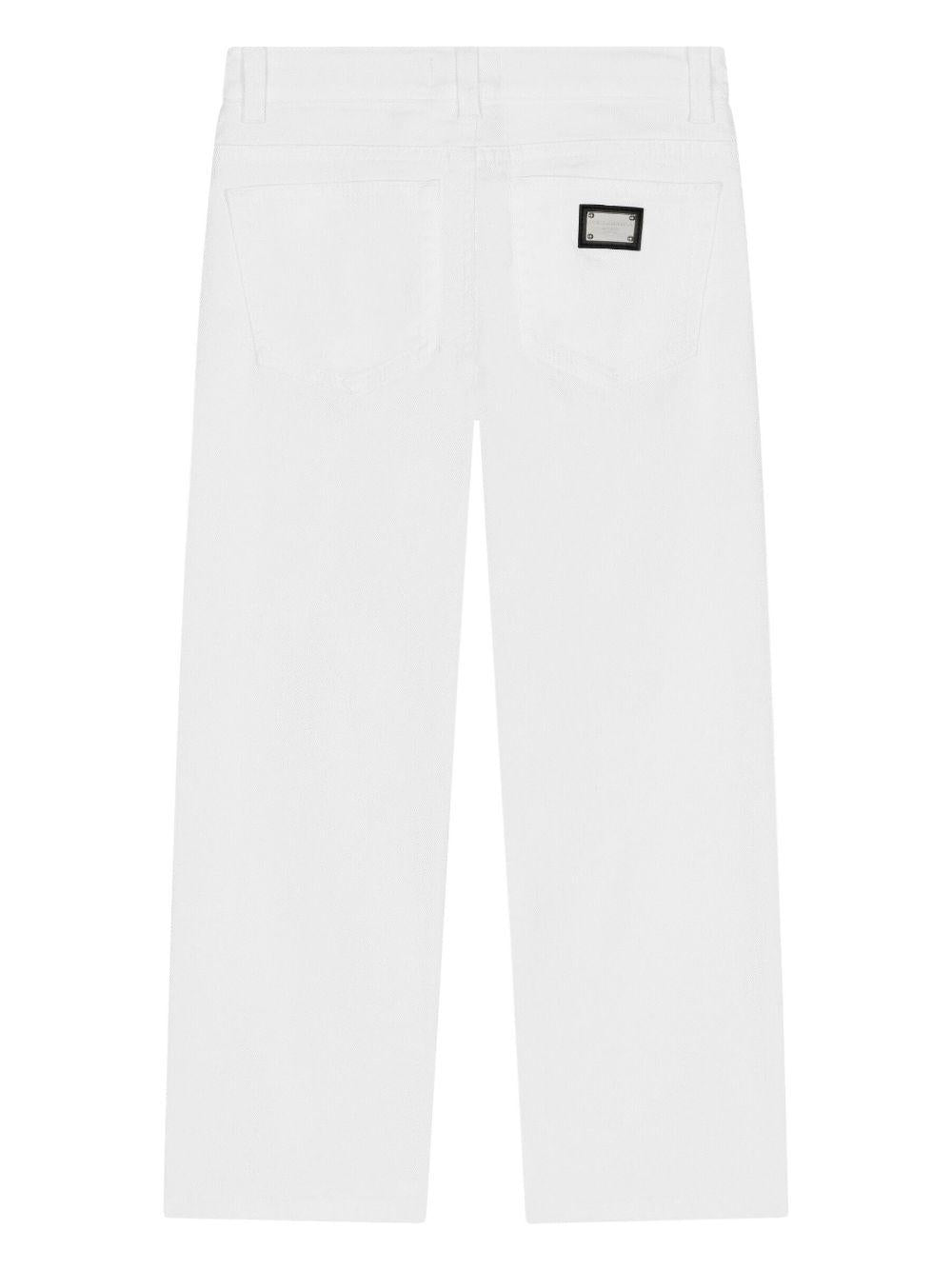 Pantalone denim bianco bambina
