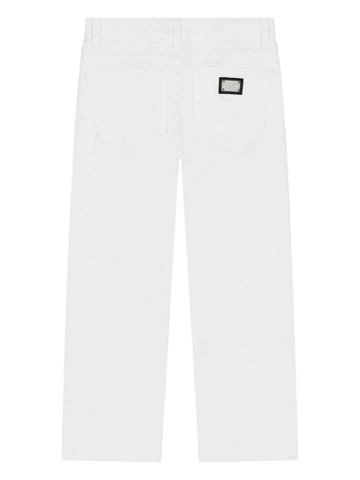 Pantalone denim bianco bambina