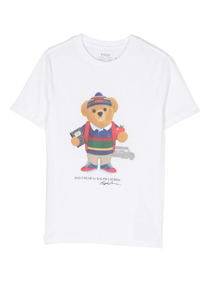T-shirt bianca bambino con stampa