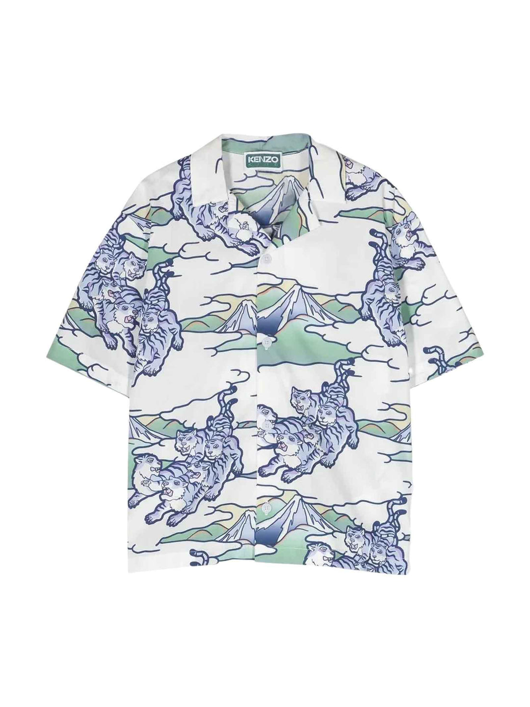 Camicia blu bambino K25750 791 KENZO KIDS 