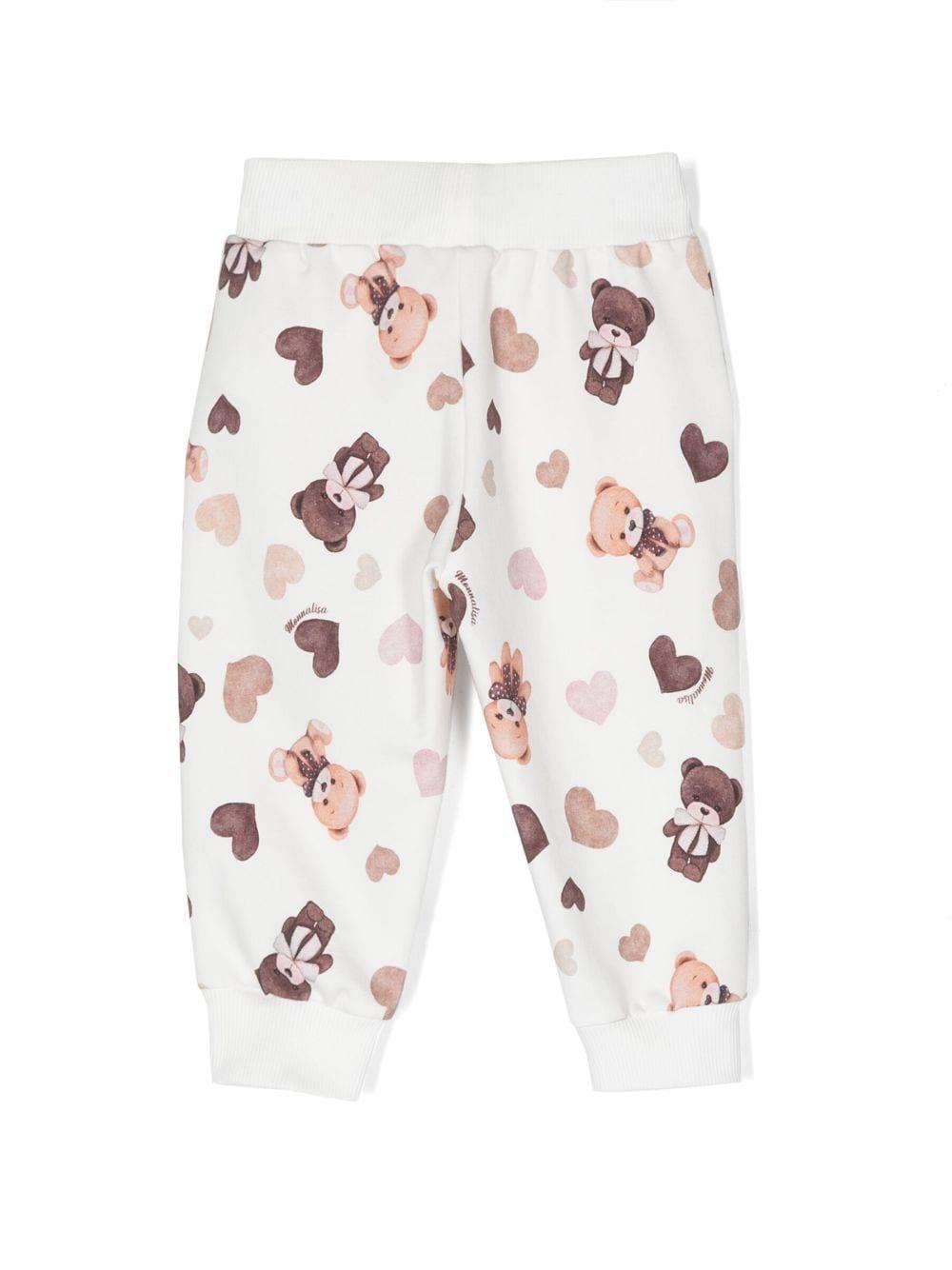 Pantaloni bianco neonata con stampa 39B4082071 0029 Monnalisa kids 