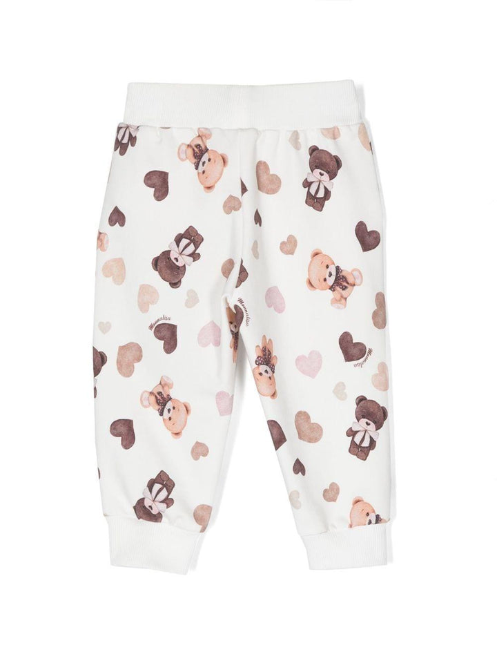 Pantaloni bianco neonata con stampa 39B4082071 0029 Monnalisa kids 