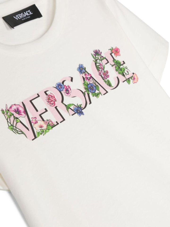 T-shirt bianca bambina 10000521A09689 2W070 VERSACE 