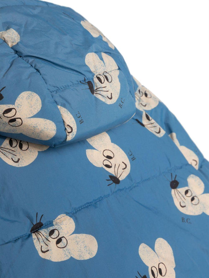 Piumino blu e bianco neonato con stampa