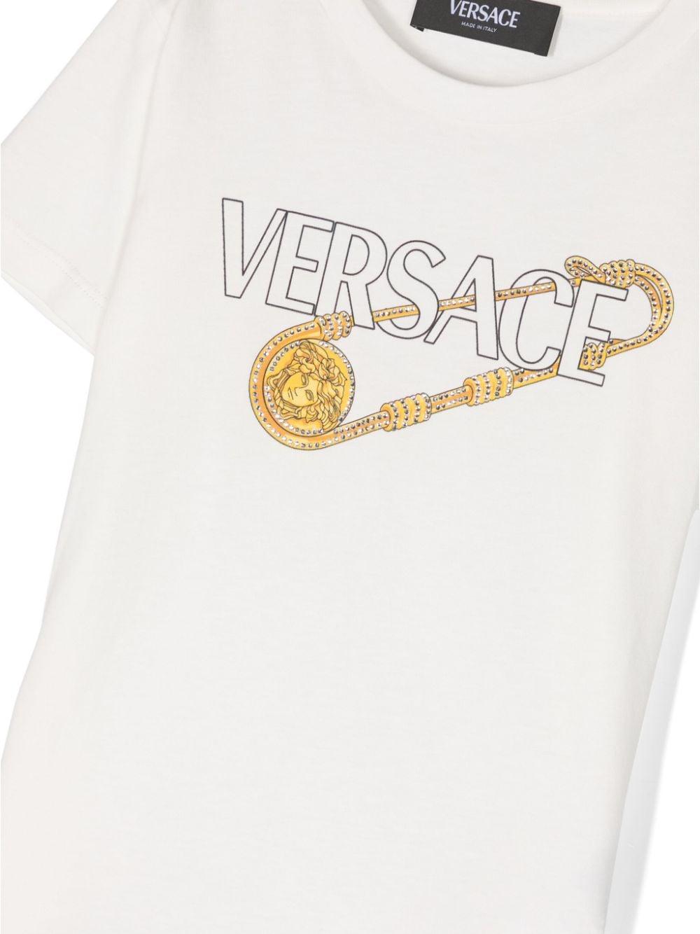 T-shirt bianca/oro bambino 10000521A10218 2W100 VERSACE 