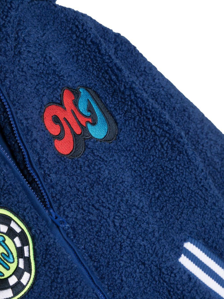 Felpa blu bambino con applicazioni , zip e cappuccio W25615 865 Marc Jacobs Kids 