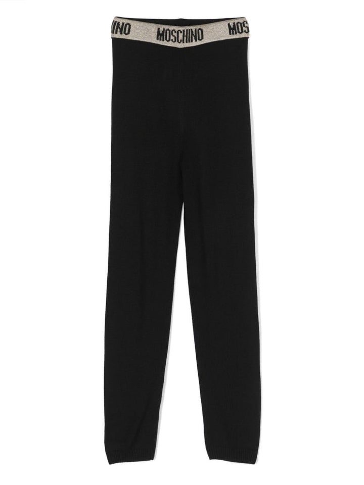 Pantaloni neri bambina con logo