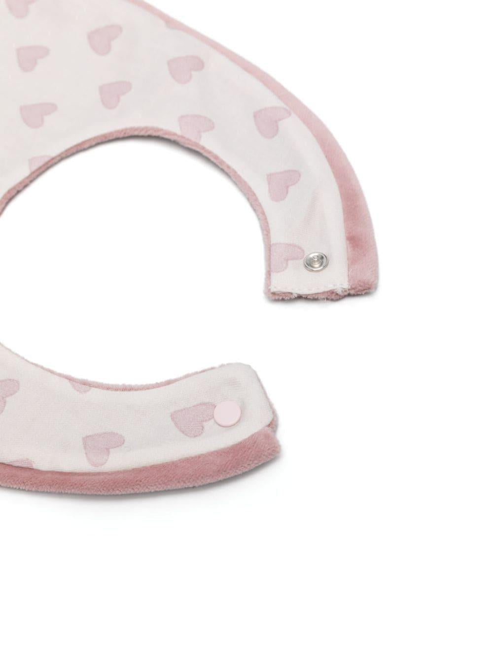 Bavetta bianco/rosa neonato unisex