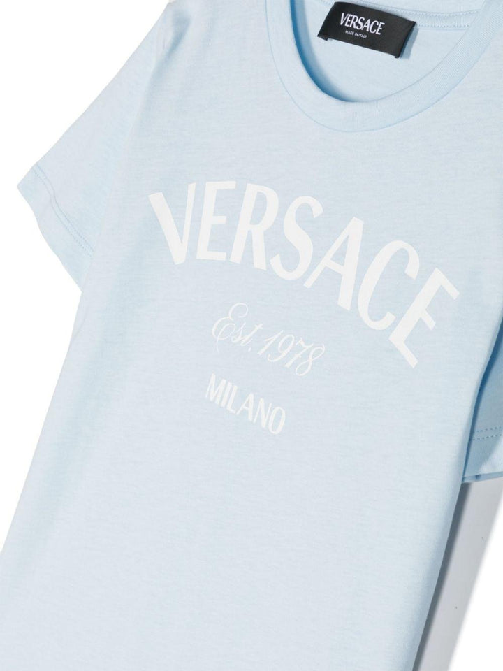 T-shirt celeste unisex 10002391A10796 2VF70 VERSACE 