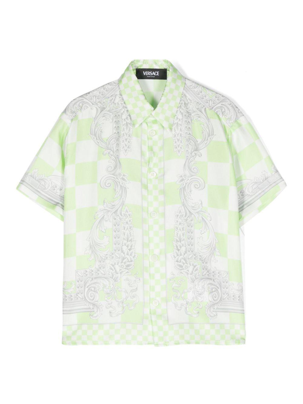 Camicia verde/bianca bambino