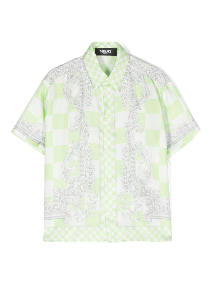 Camicia verde/bianca bambino