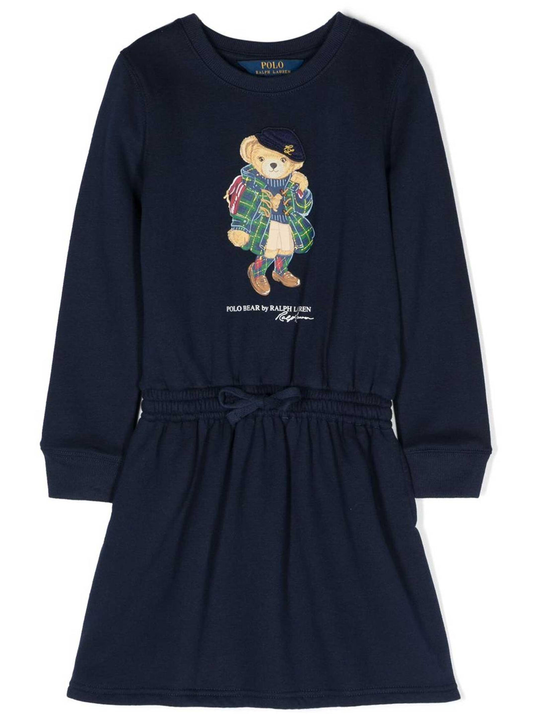 Abito blu bambina con stampa 312916767 002 RALPH LAUREN KIDS 