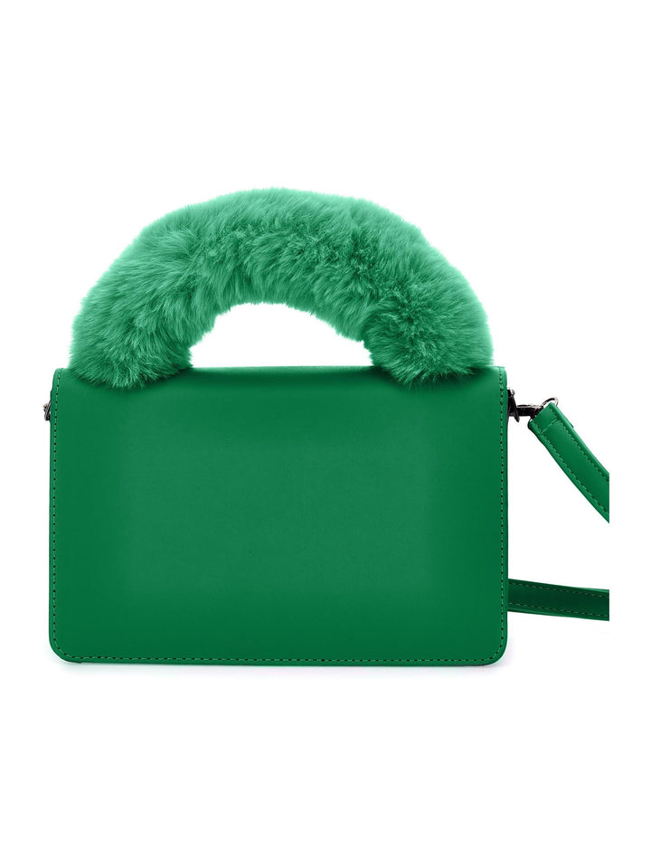 Borsa verde bambina a spalla con logo goffrato 17B0112755 0026 Monnalisa kids 