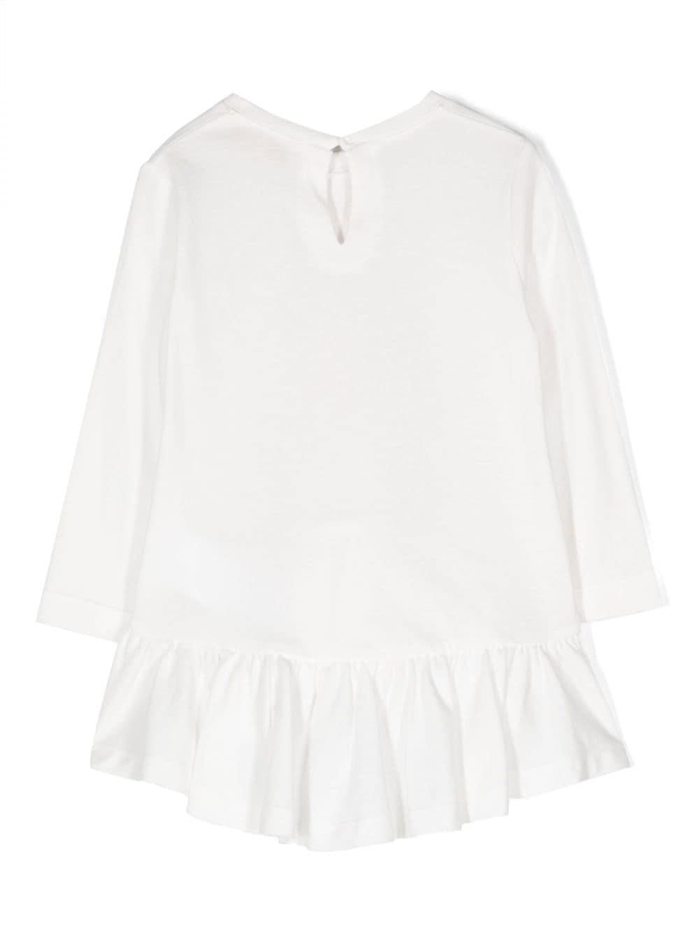 T-shirt bianca neonata con stampa e gonna 39B6122011 0001 Monnalisa kids 