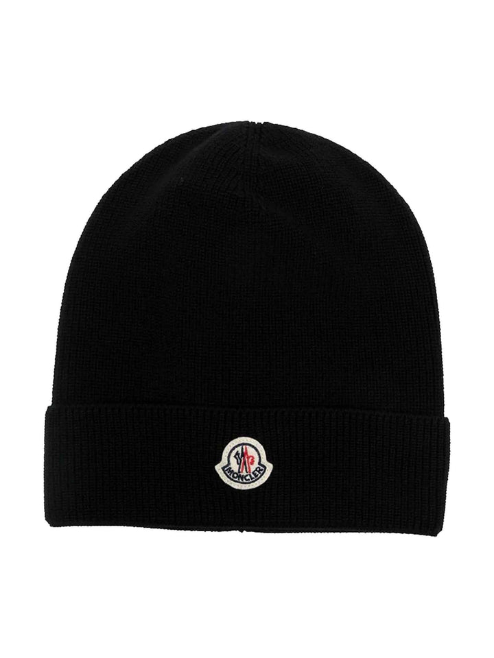 Berretto nero bambino con logo