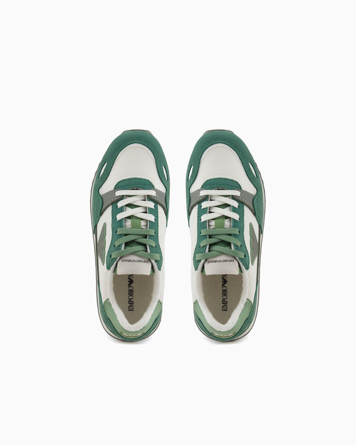sneacker bianco/verde bambino XYX040XOX04 U671 EMPORIO ARMANI KIDS 