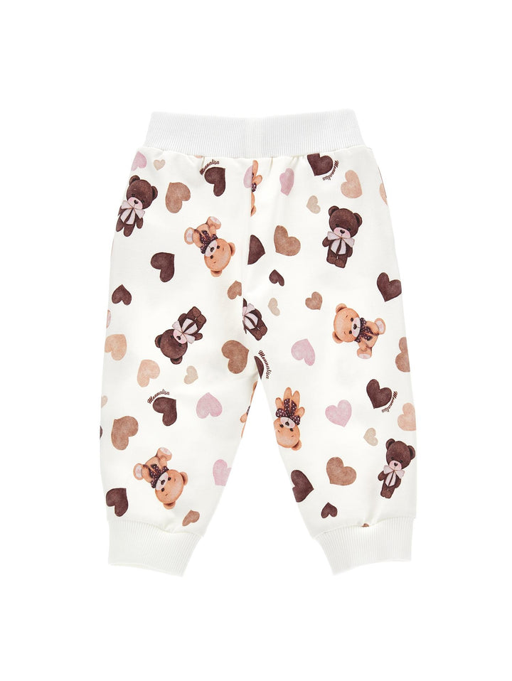Pantaloni bianco neonata con stampa 39B4082071 0029 Monnalisa kids 