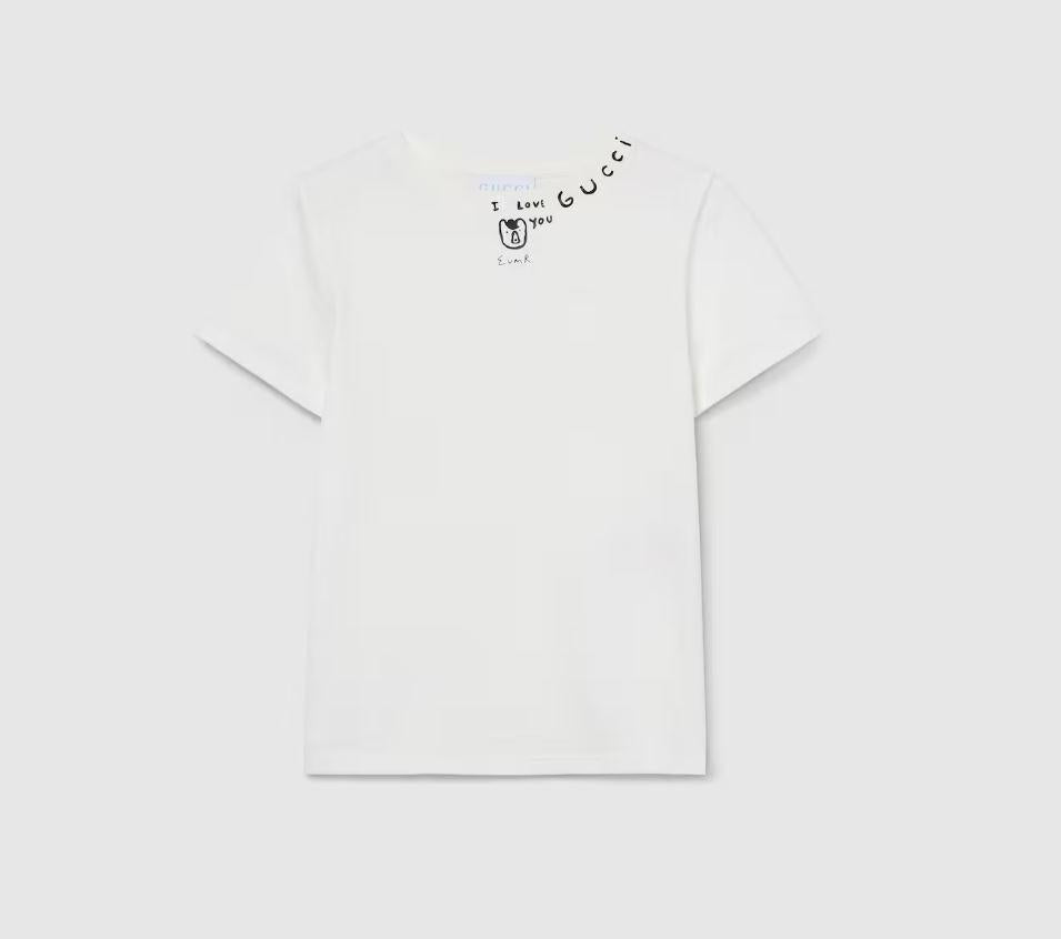 t-shirt bianca bambino 547559XJHFC 9214 GUCCI KIDS 