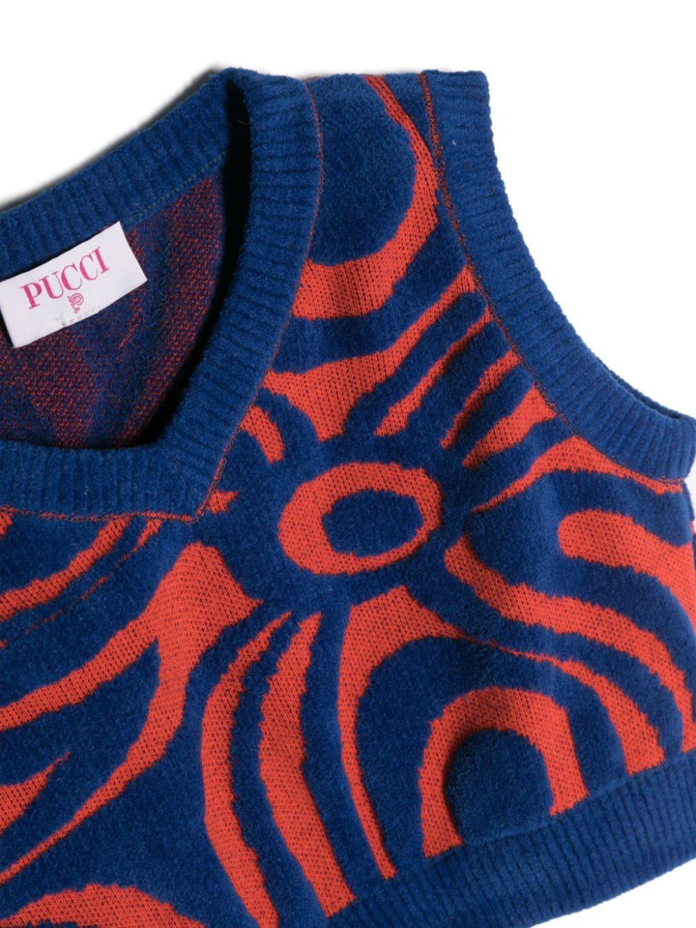 Gilet blu/arancio bambina