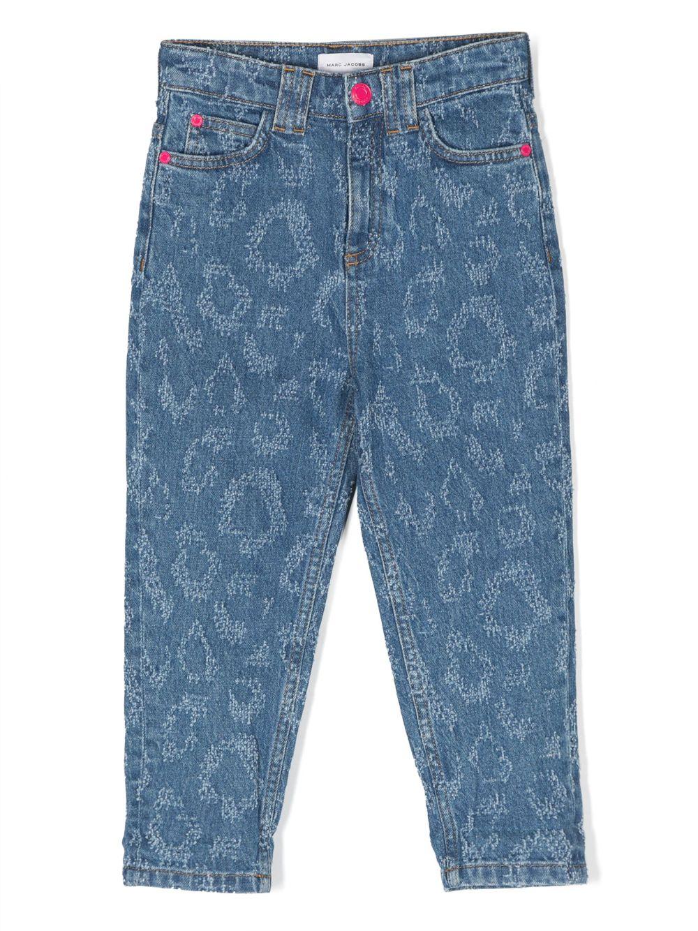 Jeans denim blu bambina con stampa W14331 Z10 Marc Jacobs Kids 