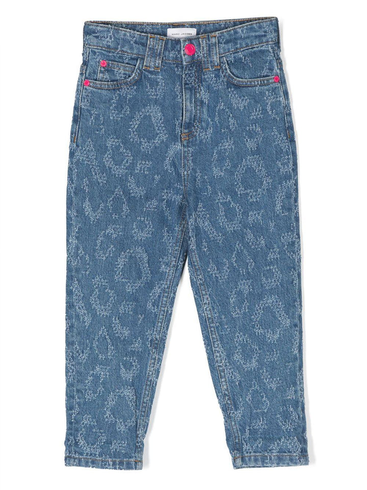 Jeans denim blu bambina con stampa W14331 Z10 Marc Jacobs Kids 